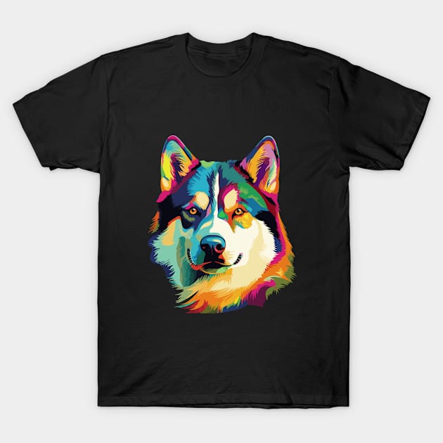 Husky - Husky Colorful T-Shirt by Kudostees